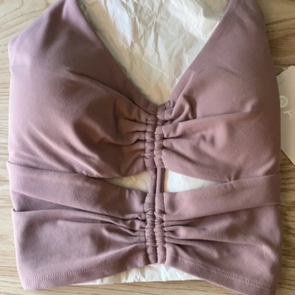 Athleta A-C Cinch Longline Bra Cinch Cutout Tank Top Lavender Purple NWT - Picture 3 of 4